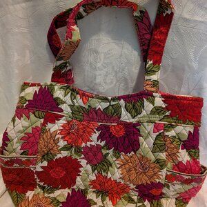 NW/OT VINTAGE VERA BRADLEY TOTE PURPLES/PINKS 13X17X5"